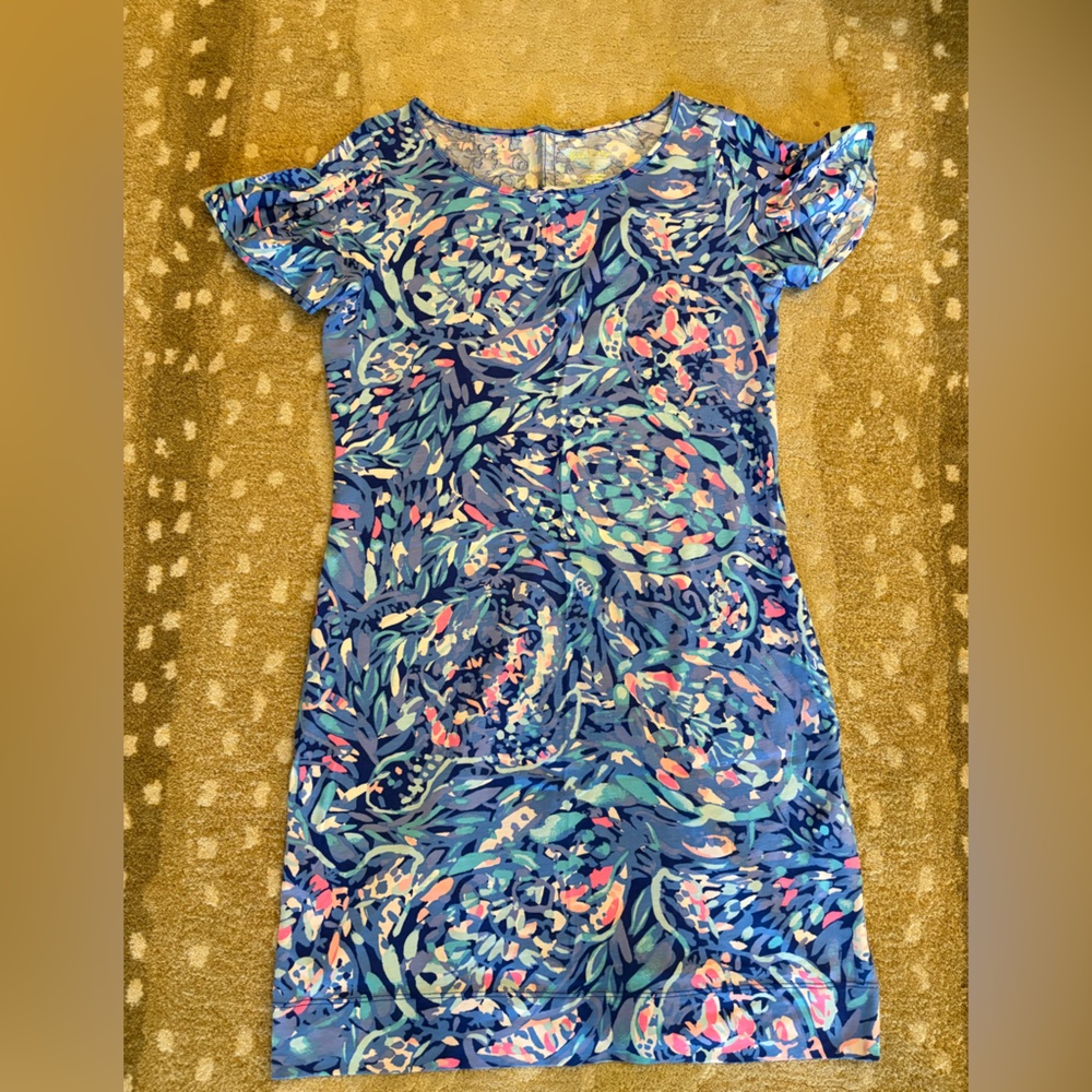 Lilly Pulitzer Blue Multicolor Floral Sheath Dress